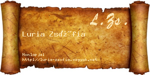 Luria Zsófia névjegykártya