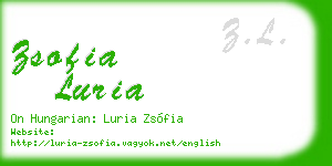 zsofia luria business card